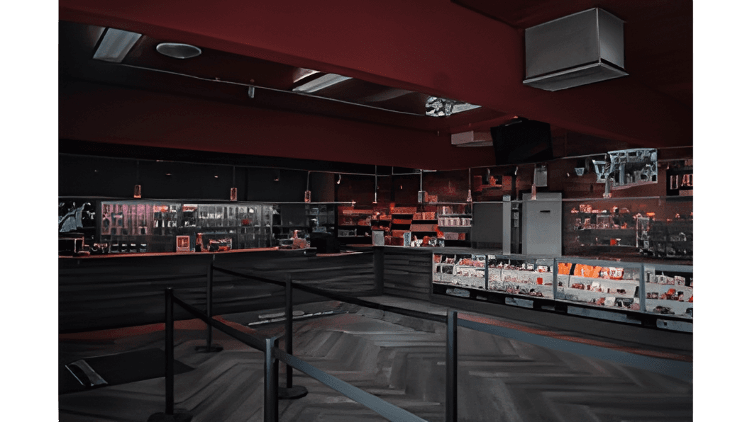 Happy Time Dispensary store interior with premium cannabis products displayed on shelves